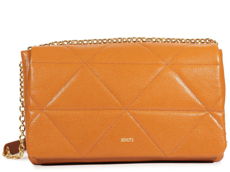 Imagem da variante: Bolsa Schutz Couro Marrom Média Corrente Dourada FLOATER SMO - CUOIO BROWN - UN