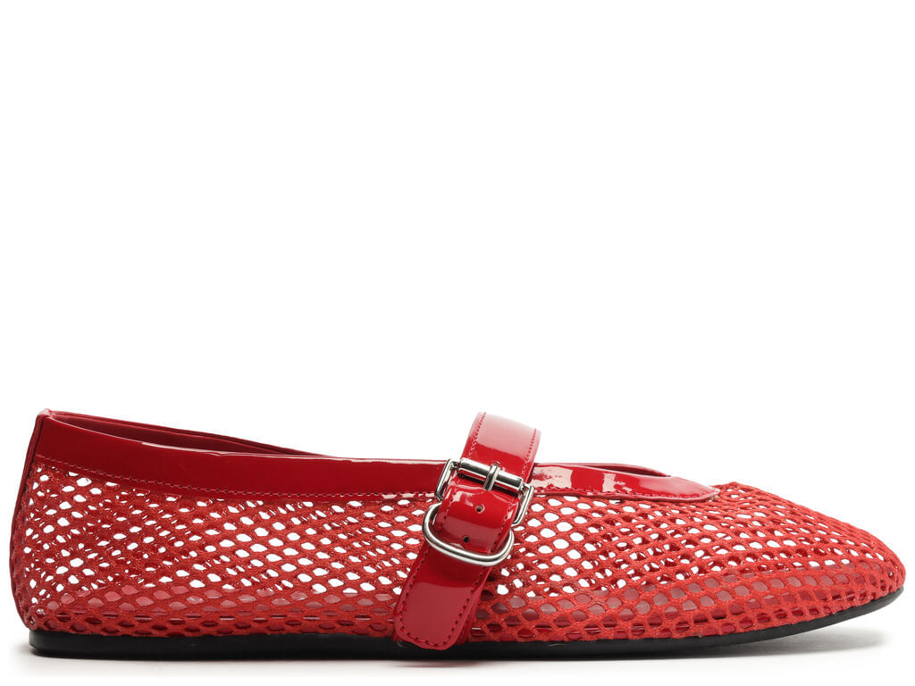 Imagem da variante: Sapatilha Arezzo Boneca Vermelha Tela Fivela TELA/ECO VE - BRIGHT RED - 34
