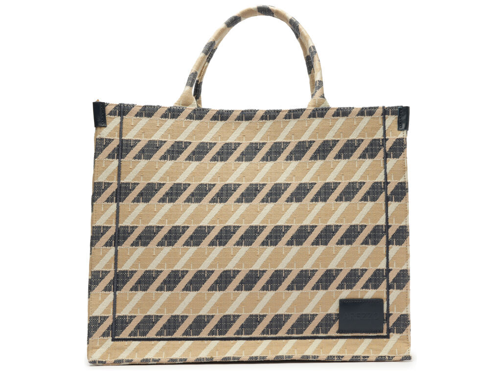 Imagem da variante: Bolsa Arezzo Shopping Jacquard Grande Bicolor JACQUARD ZZ - MULTINAVY/N - UN