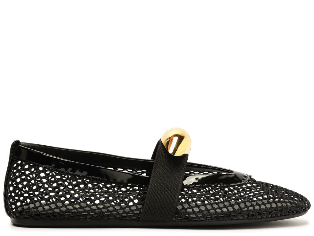Imagem da variante: Sapatilha Arezzo Boneca Preta Tecido Tela Metal TELA LOTUS/ - PRETO - 34