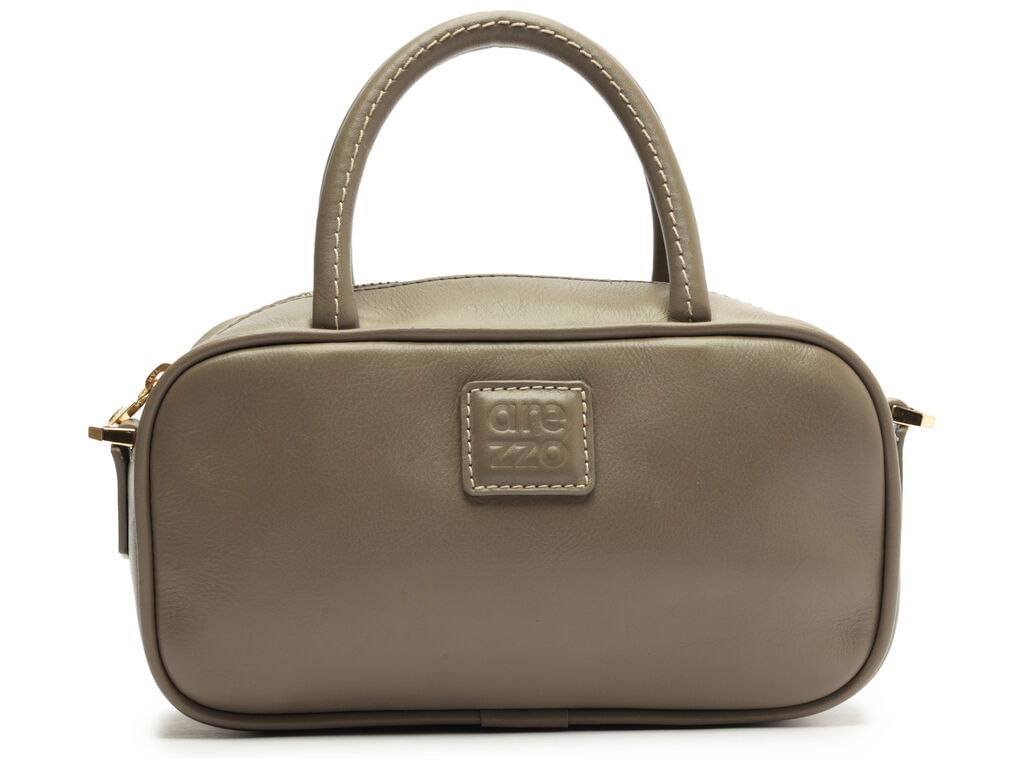 Imagem da variante: Bolsa Arezzo Tiracolo Estanho Couro Bead ZZ Pequena VEG OIL - DARK PEWTER - UN