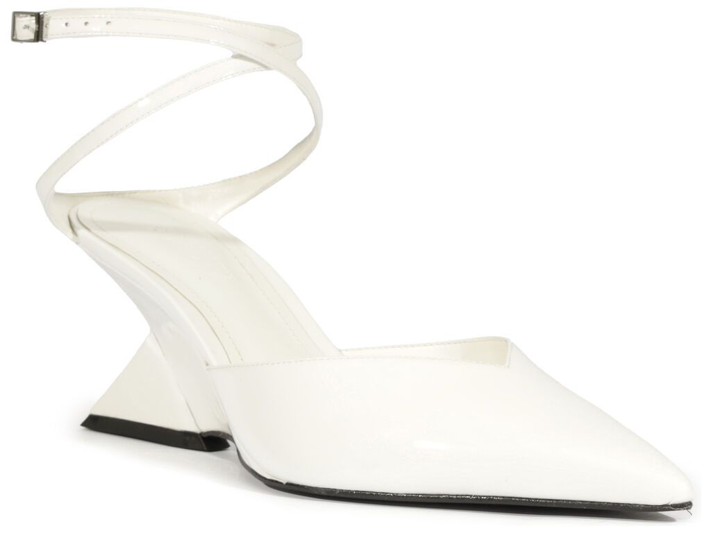 mule schutz fechada verniz branco salto escultural -2