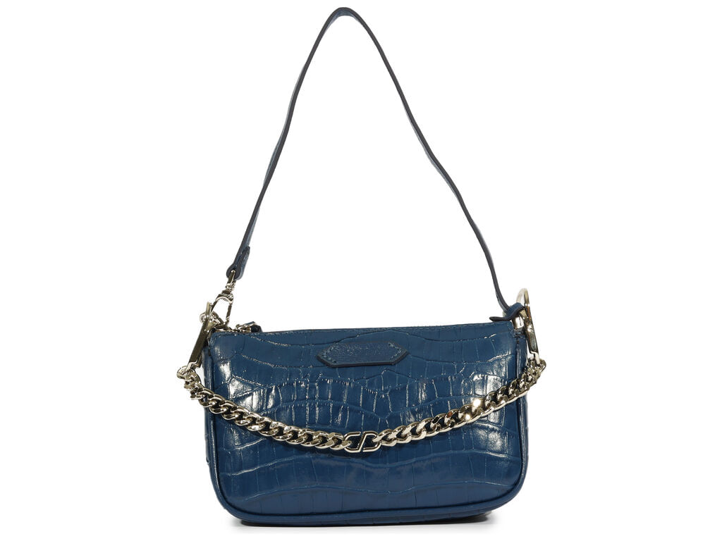 Imagem da variante: Bolsa Schutz Tiracolo Couro Azul Croco Pequena NEW CROCODI - INFINIT BLU - UN