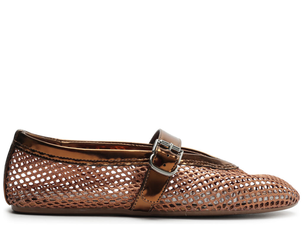 Imagem da variante: Sapatilha Arezzo Boneca Bronze Tecido Tela Fivela TELA/ECO ME - NEW BRONZE - 34