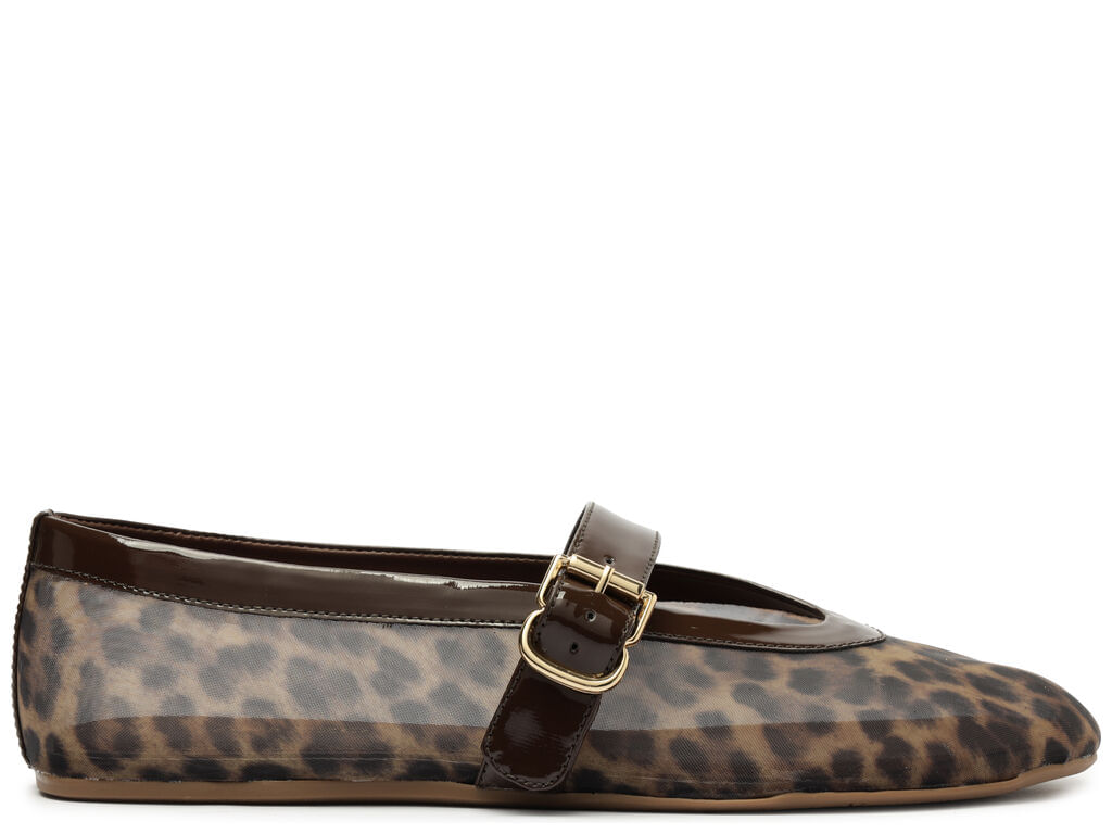 Imagem da variante: Sapatilha Arezzo Boneca Leopardo Tecido Tela Fivela TELA MOSQ 2 - LEOPARD/HOT - 34