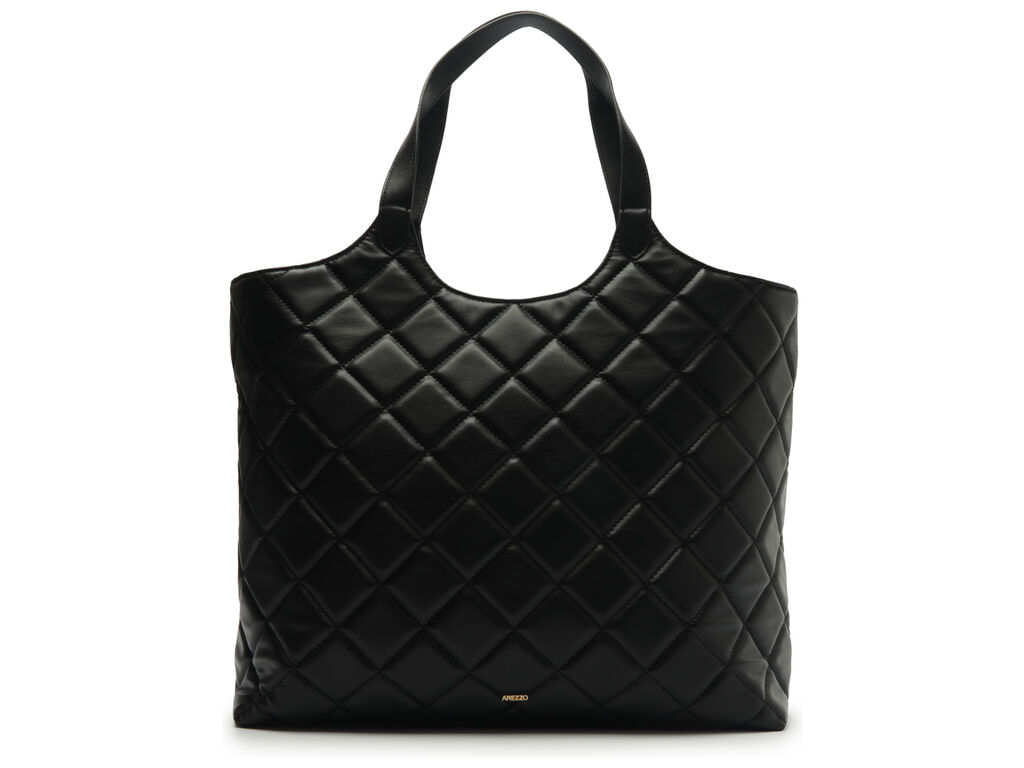 Imagem da variante: Bolsa Arezzo Shopping Preta Matelassê Grande Eco Soft Shine ECO SOFT SH - PRETO - UN