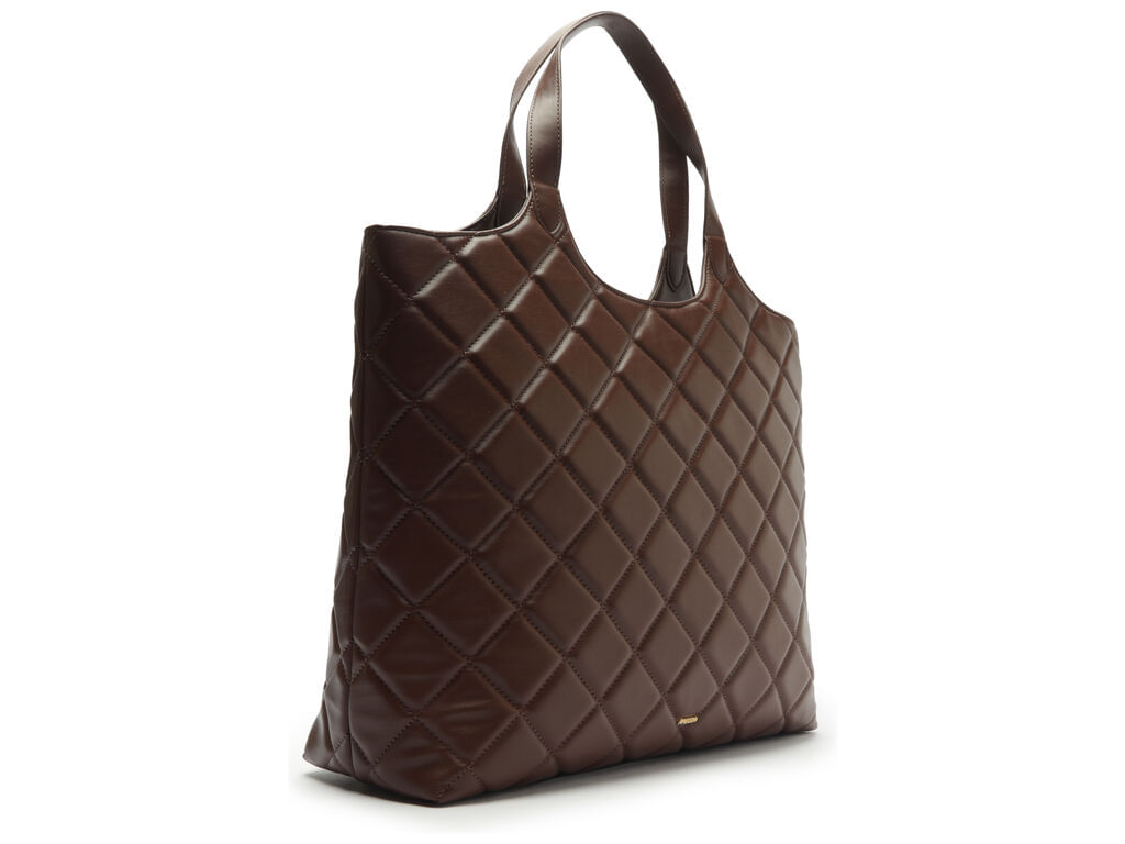 bolsa arezzo shopping marrom matelasse grande eco soft shine-2
