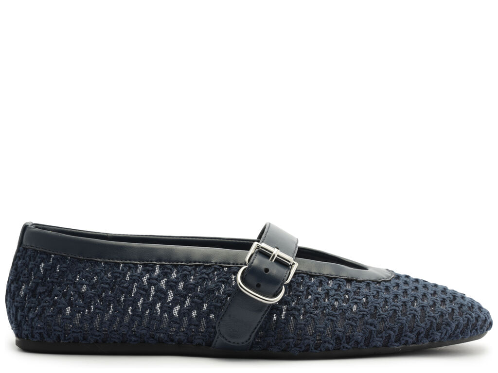 Imagem da variante: Sapatilha Arezzo Boneca Azul Tramada Fivela TRAMADO LEI - INDIGO/NAVY - 34