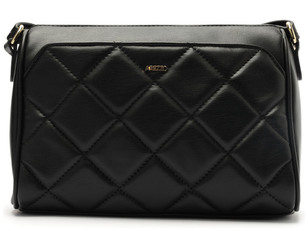 bolsa arezzo tiracolo matelasse preta pequena eco soft calf-1