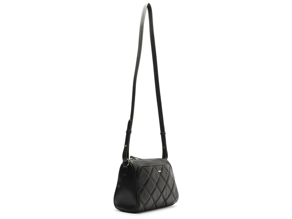 bolsa arezzo tiracolo matelasse preta pequena eco soft calf-2