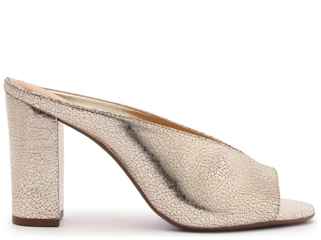 mule arezzo dourado metallic salto bloco alto-1