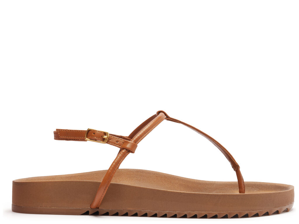 sandalia arezzo papete marrom flatform tiras slim-1