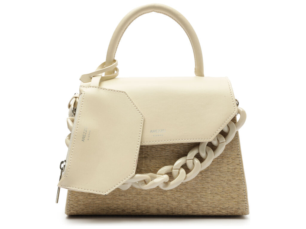 bolsa arezzo satchel off-white/mocca iara media-1