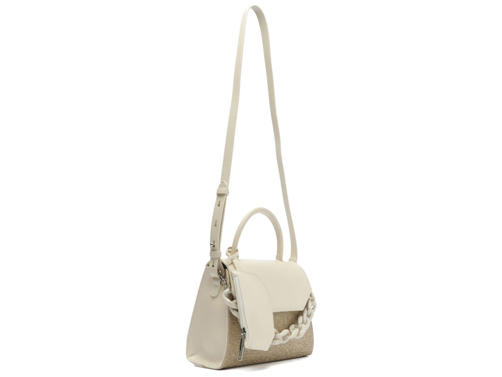 bolsa arezzo satchel off-white/mocca iara media-2