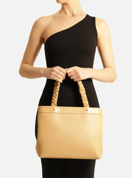 bolsa arezzo shopping bege grande alcas trancadas-2