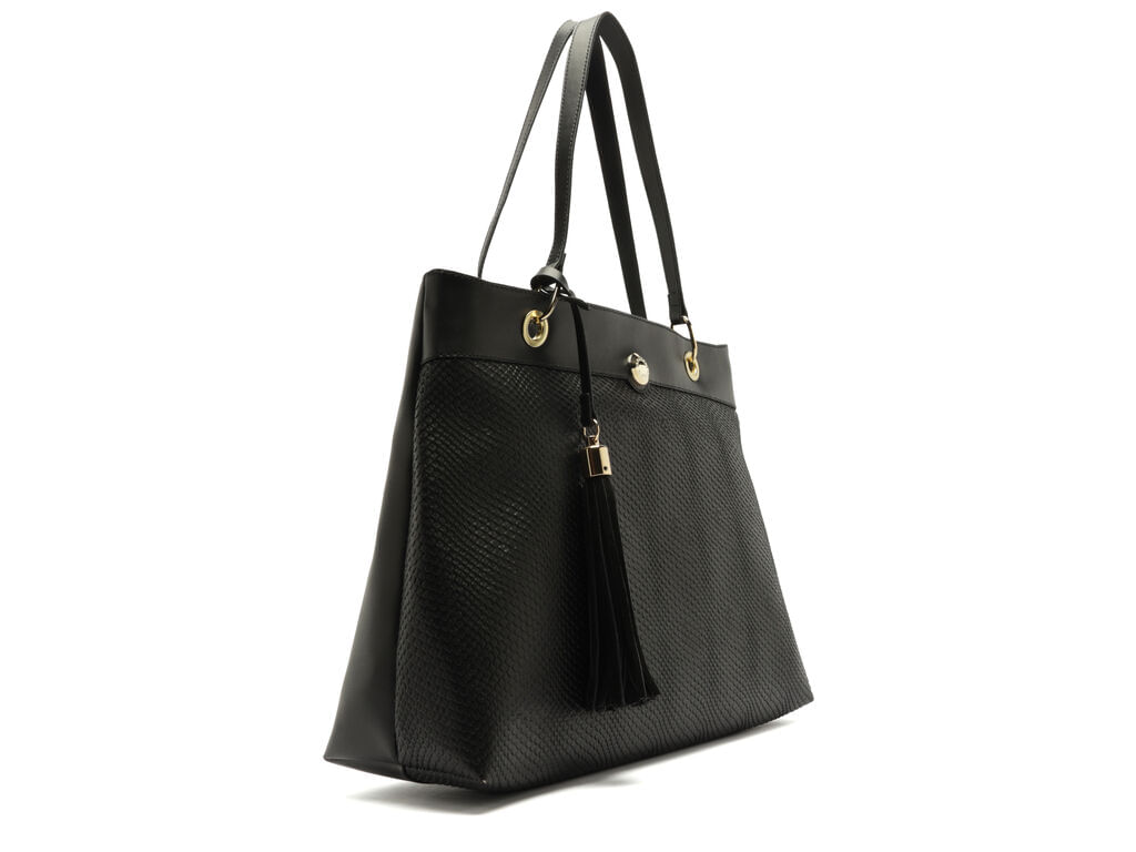 bolsa arezzo shopping preta eco snake-2