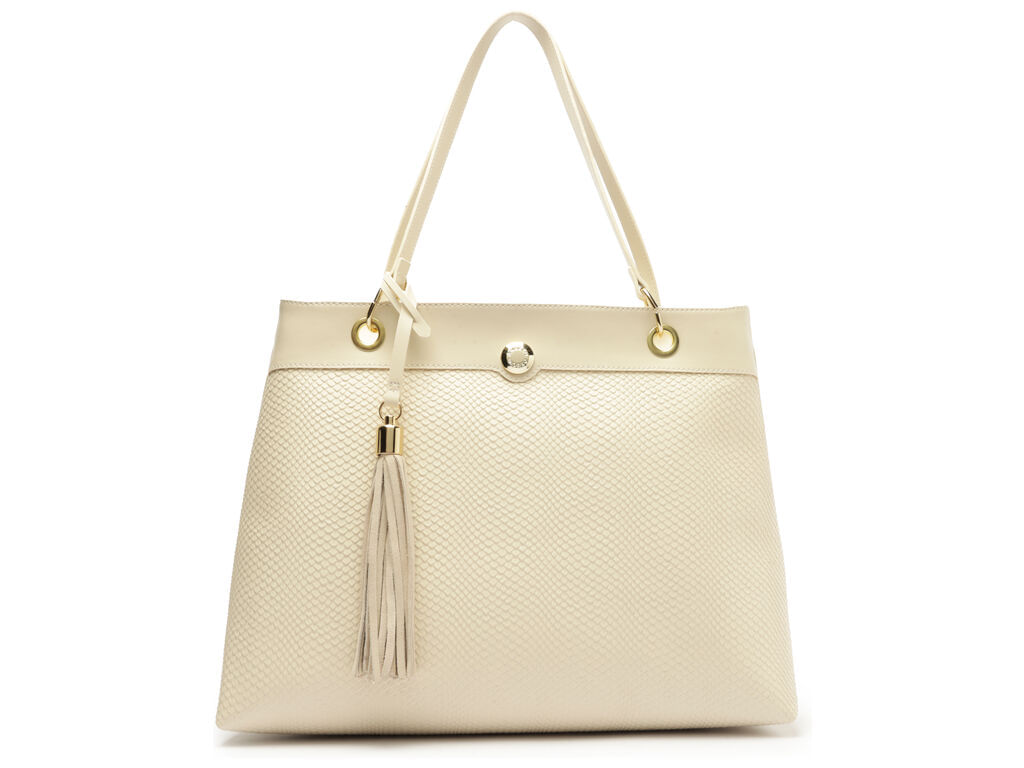 bolsa arezzo shopping off-white eco snake-1
