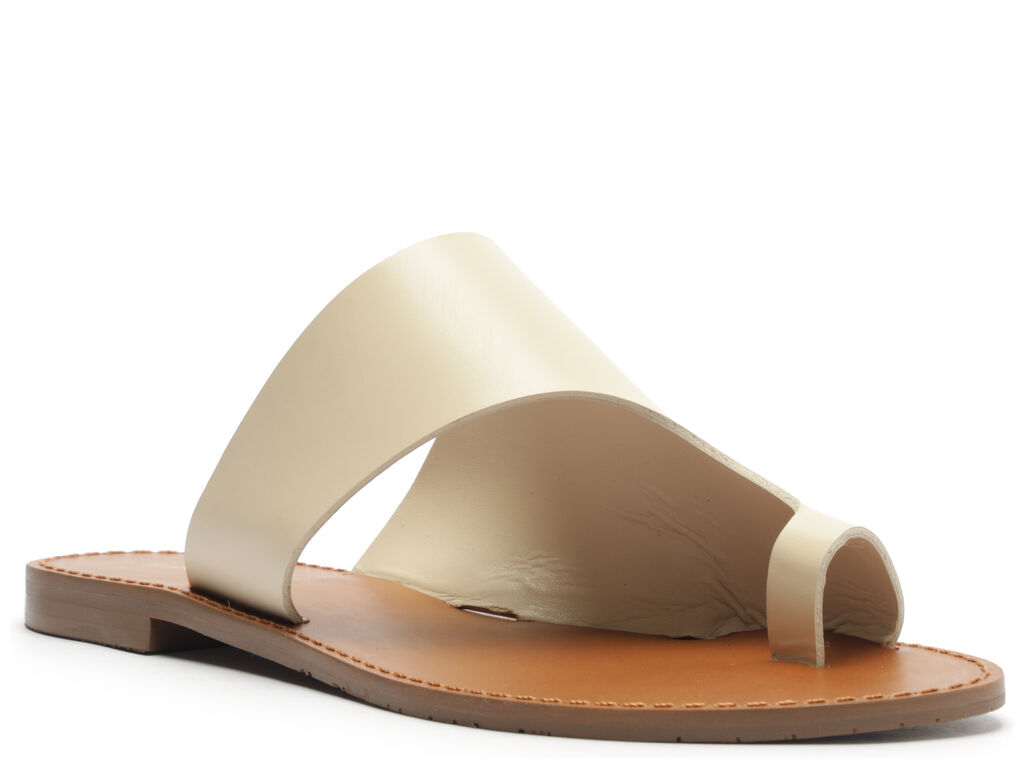 sandalia arezzo off-white rasteira atanado soft-2