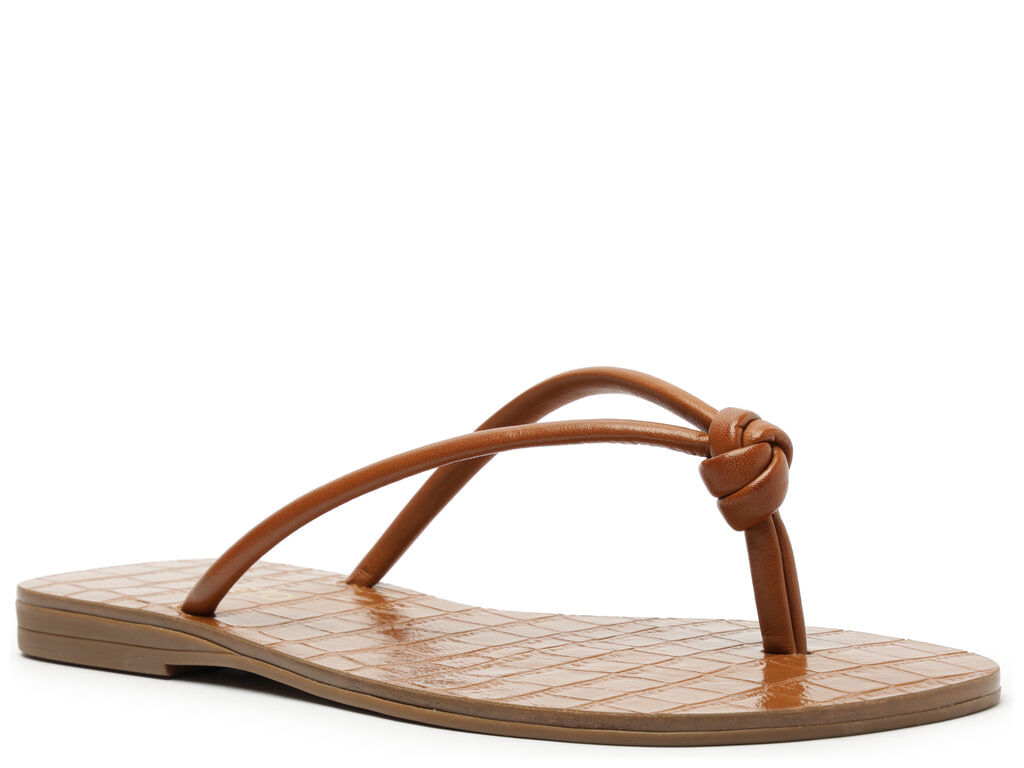 sandalia arezzo rasteira marrom croco bico quadrado-2