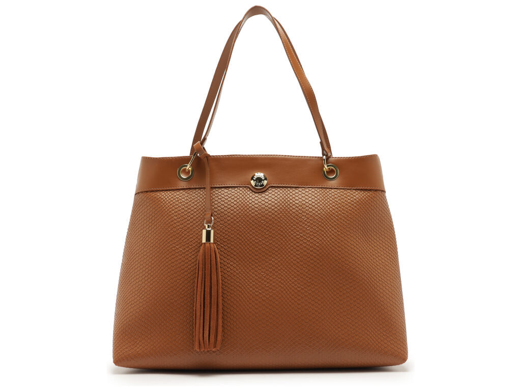 bolsa arezzo shopping caramelo eco snake-1