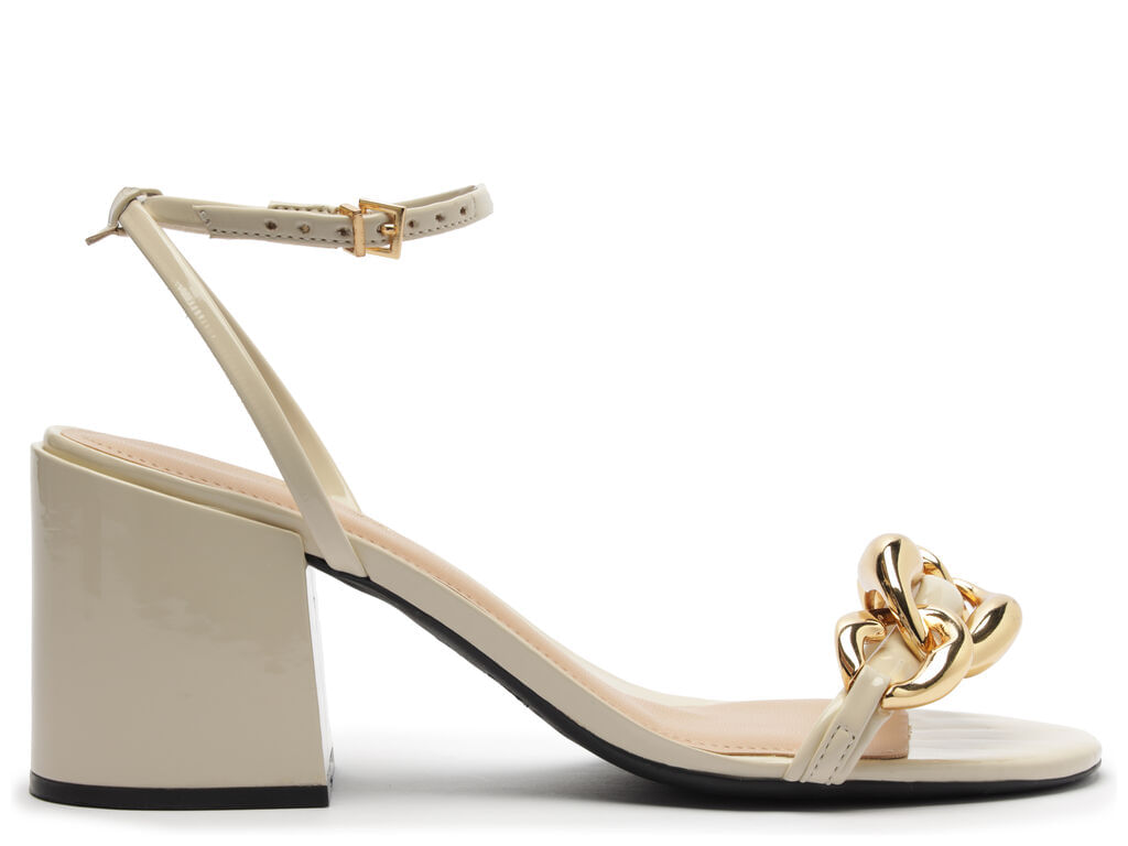 Imagem da variante: Sandália Arezzo Salto Bloco Médio Eco Verniz Branco Polar ECO VERNIZ  - POLAR WHITE - 34