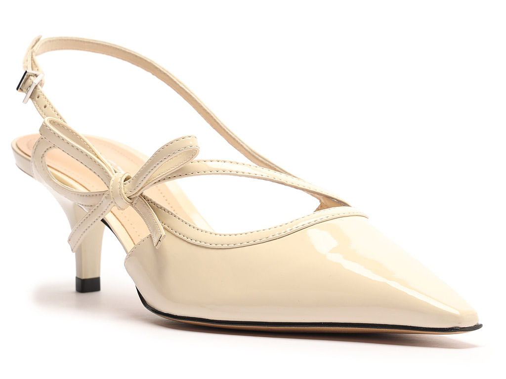 Imagem da variante: Scarpin Arezzo Salto Médio Eco Verniz Branco Polar ECO VERNIZ  - POLAR WHITE - 34