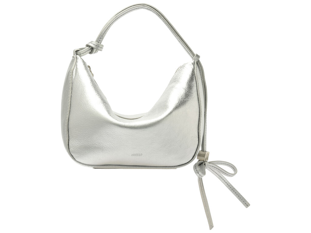 Imagem da variante: Bolsa Arezzo Tiracolo Veg Oil Shine Metal Prata Pequena VEG OIL SHI - SILVER - UN