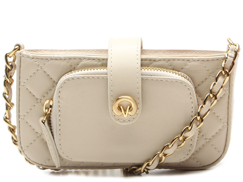 bolsa vicenza taupe delicata com alca de corrente dourada-1