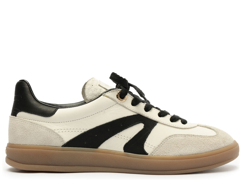 Imagem da variante: Tênis Arezzo Branco Camurça Amarração Retrô Preto CAMURCAO PR - PURE VANILL - 34
