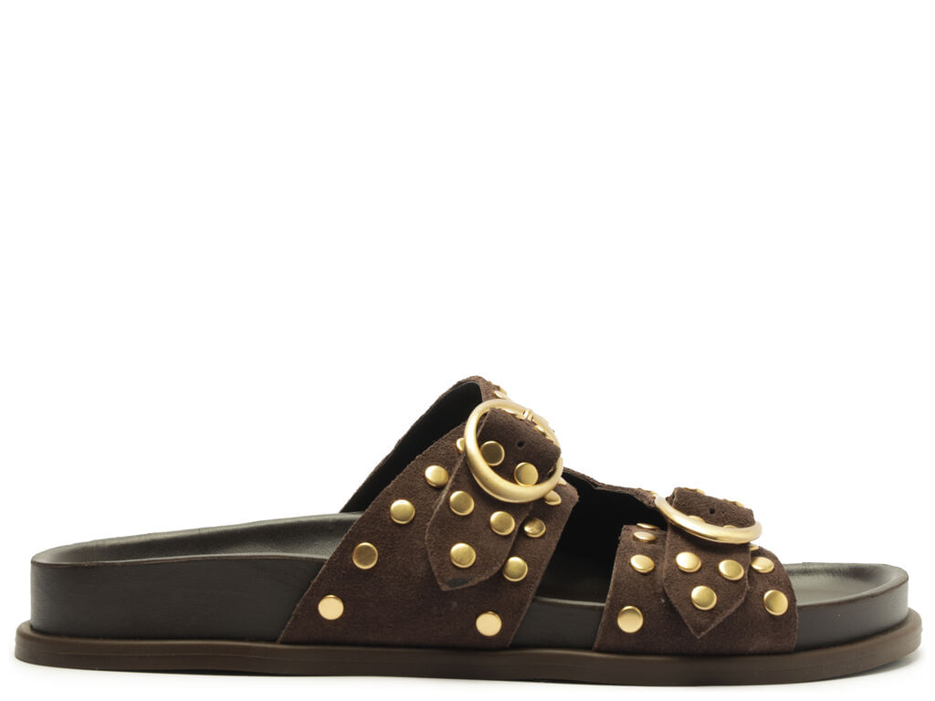 papete arezzo marrom suede rebites fivelas-1