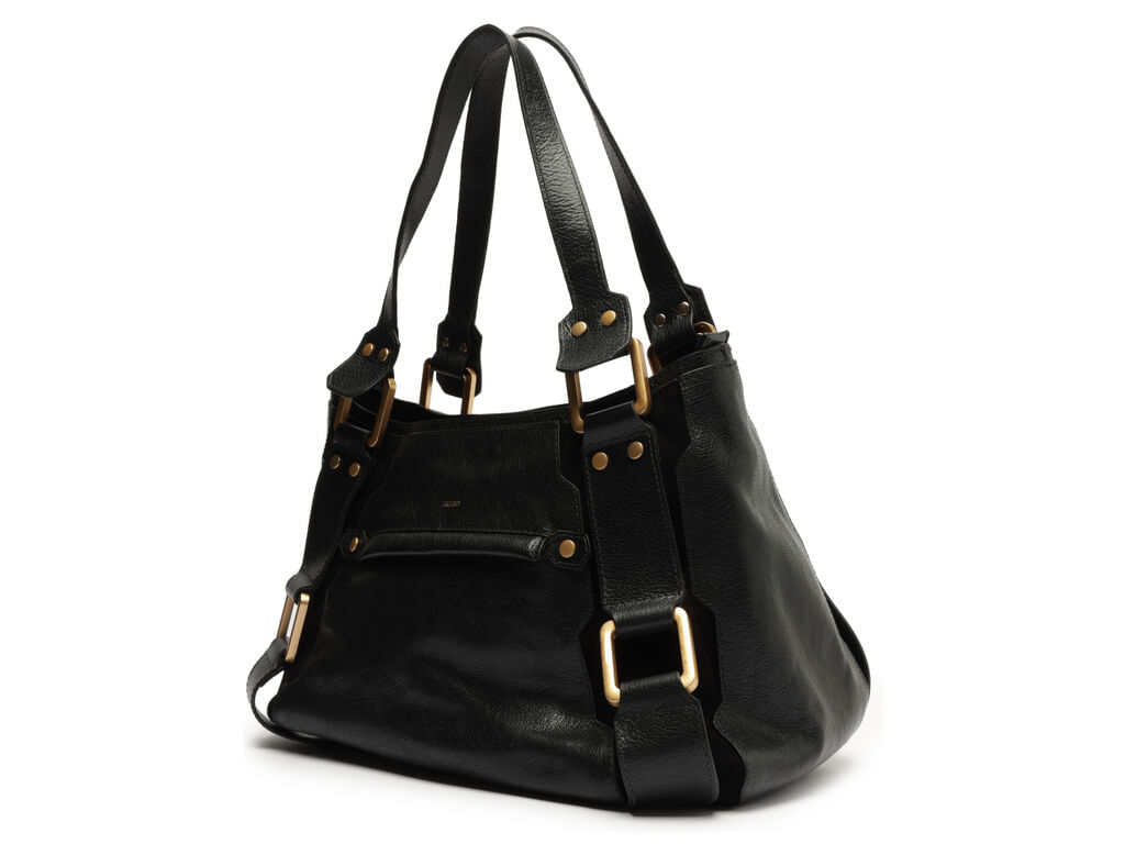 bolsa arezzo tote preta couro gretha grande-2
