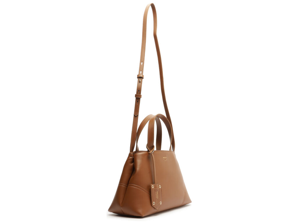 bolsa arezzo tote marrom media costuras bag charm-2