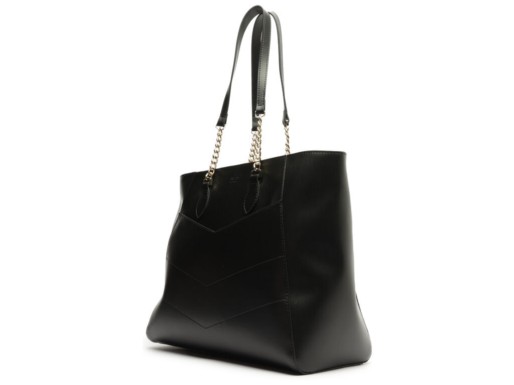 bolsa arezzo shopping preta grande eco soft tan-2