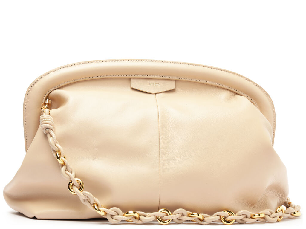 Imagem da variante: Bolsa Arezzo Clutch Bege Couro Grande Alça Corrente VEG OIL - FALL BEIGE - UN