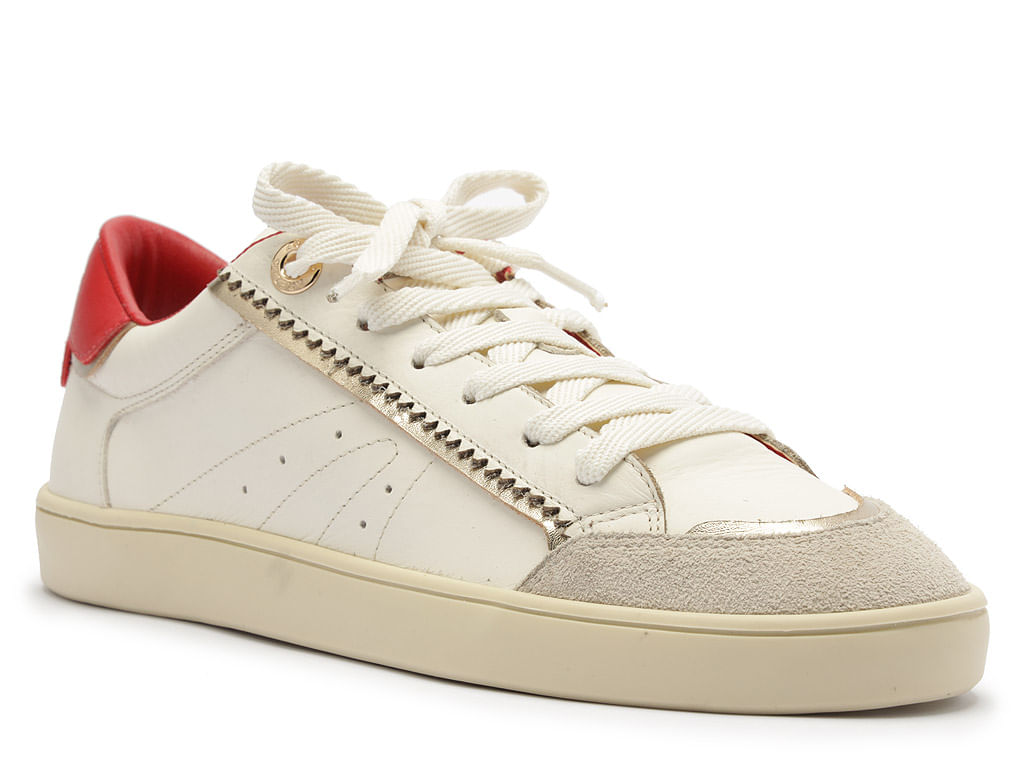 tenis arezzo branco couro sola baixa vermelho-2