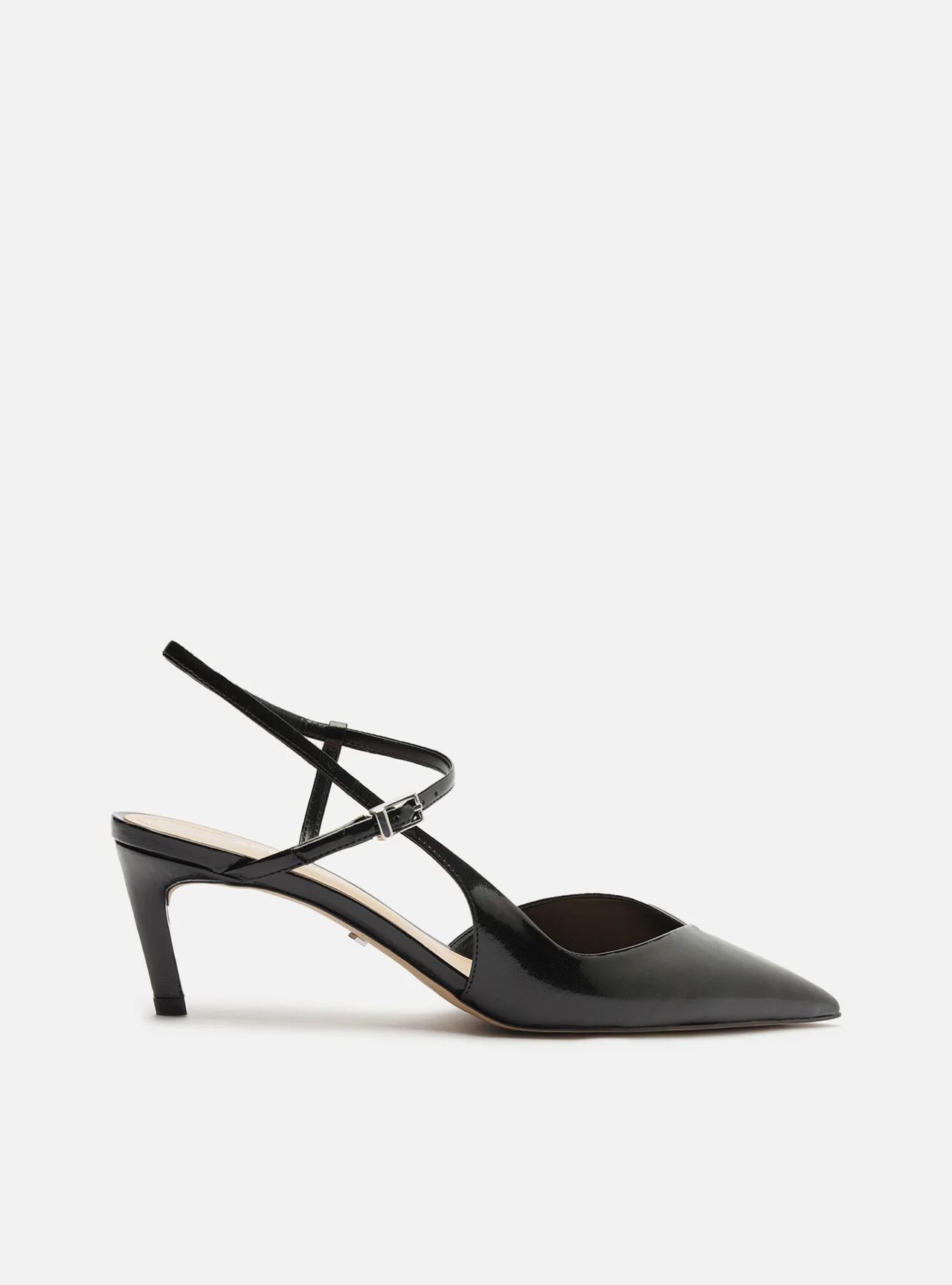 scarpin arezzo preto salto medio slingback cruzado-1