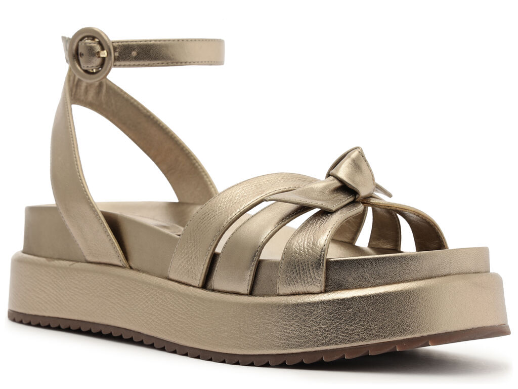 sandalia  alexandre birman plataforma dourada-2