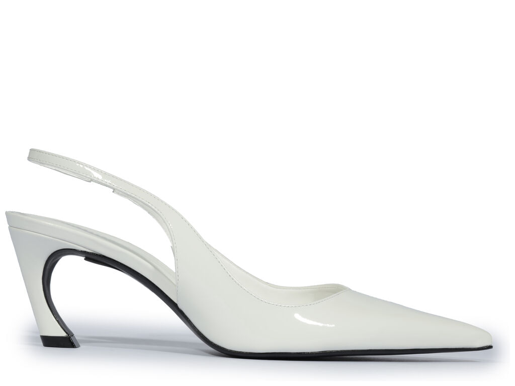 Imagem da variante: Mule Schutz Slingback Lexi Mid Couro Verniz Branco Tira com Elástico 2212 VERNIZ SOFT - WHITE - 34