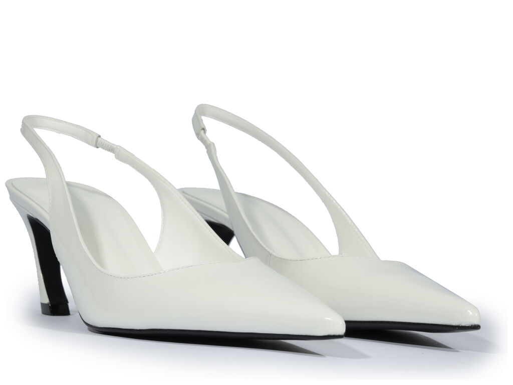mule schutz slingback lexi mid couro verniz branco tira com elastico 2212-2