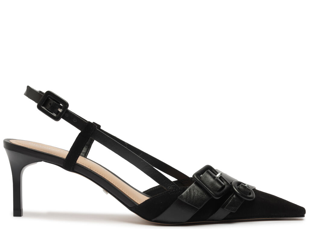 scarpin arezzo slingback preto camurca cabra-1