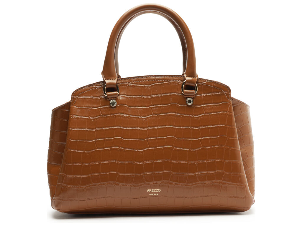 bolsa arezzo tote marrom croco media textura-1