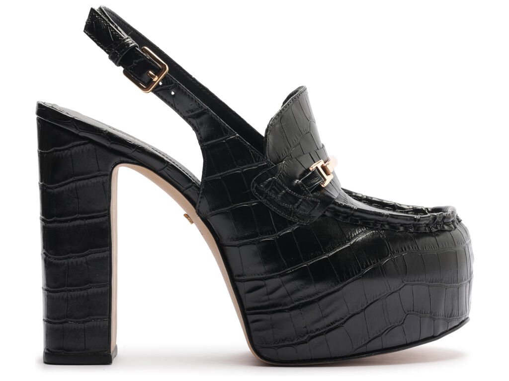 loafer arezzo preto croco salto bloco meia pata-1