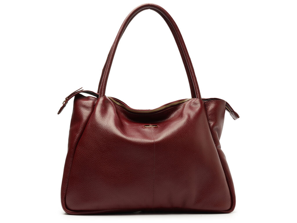 bolsa arezzo shopping vinho couro grande tag metal-1