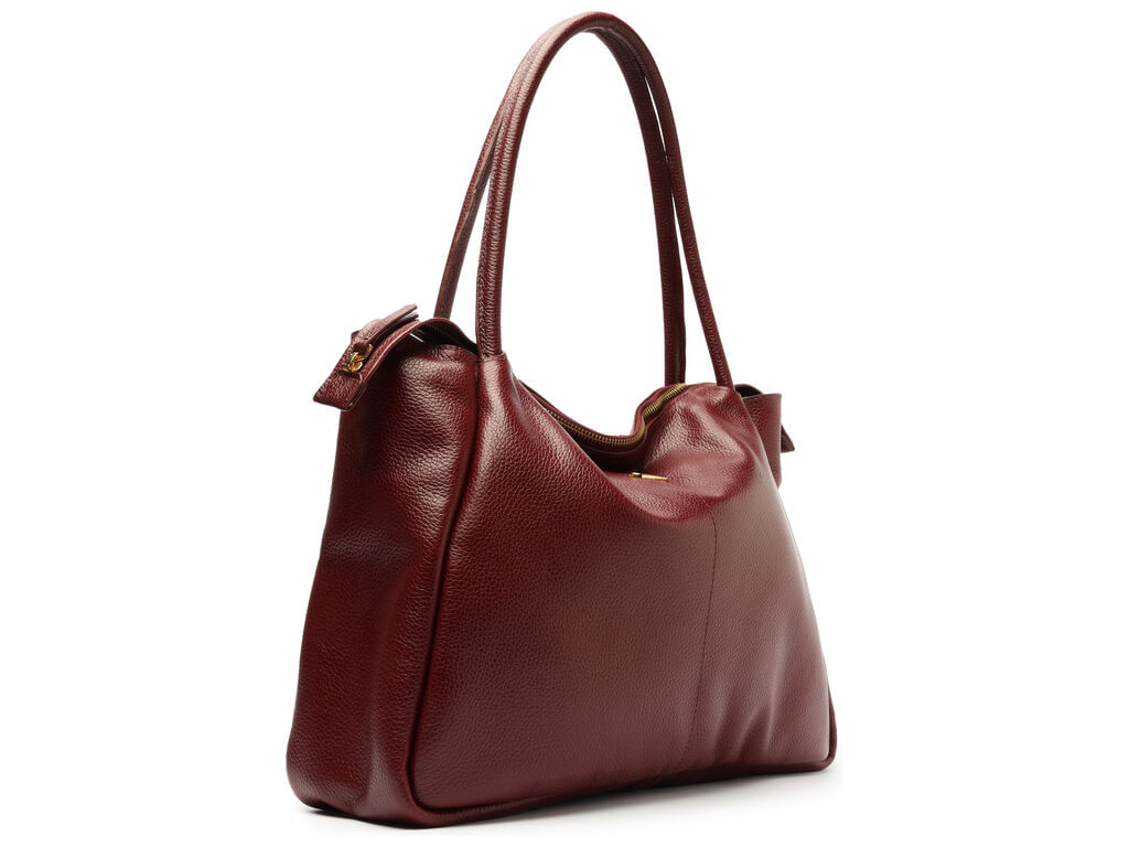 bolsa arezzo shopping vinho couro grande tag metal-2