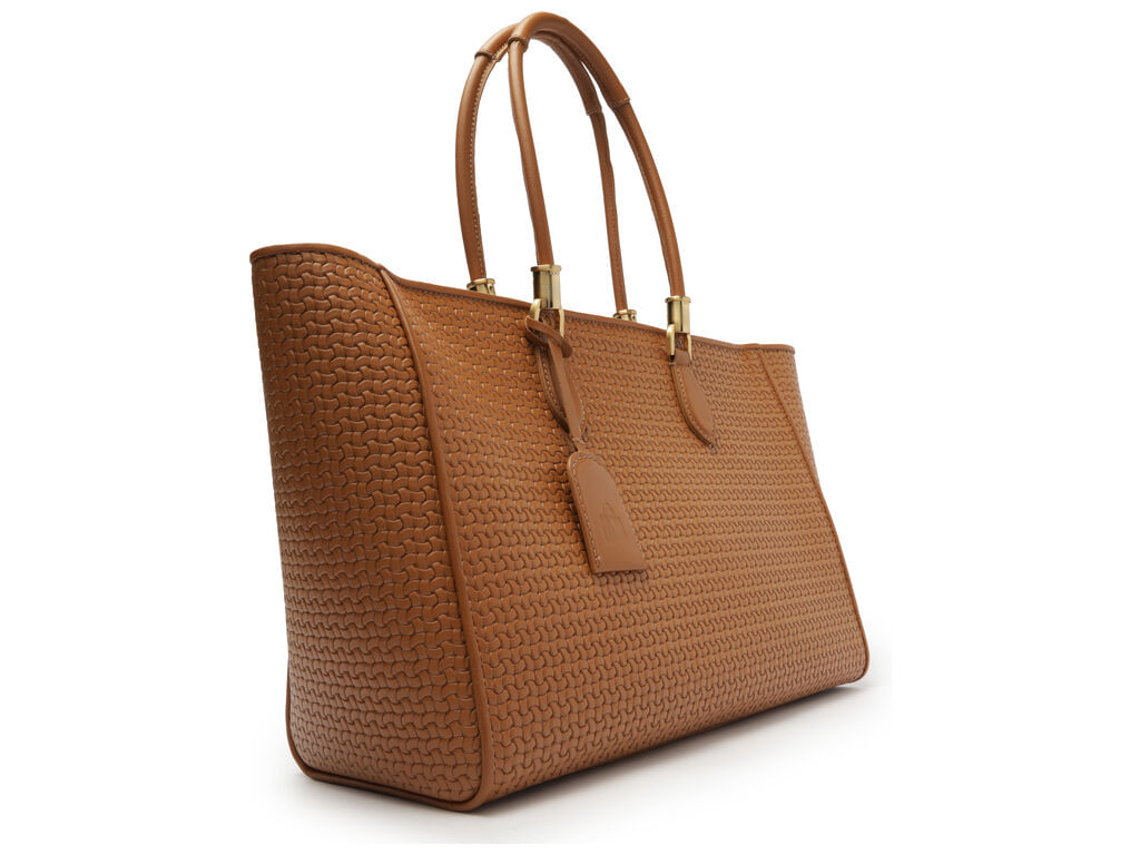 bolsa schutz shopping grande lorena couro trama marrom-2