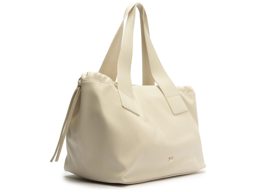 bolsa arezzo shopping off-white eco grande-2