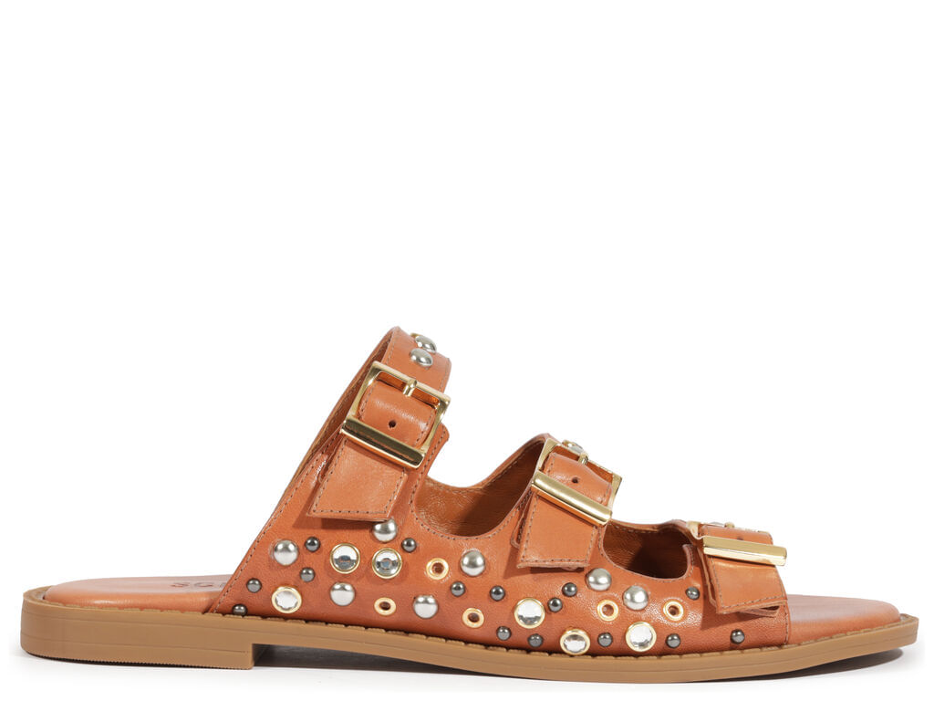 sandalia schutz bonni flaat marrom fivelas e tachas-1