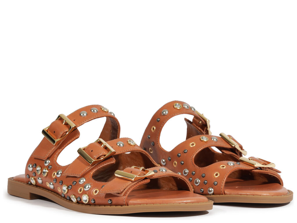 sandalia schutz bonni flaat marrom fivelas e tachas-2