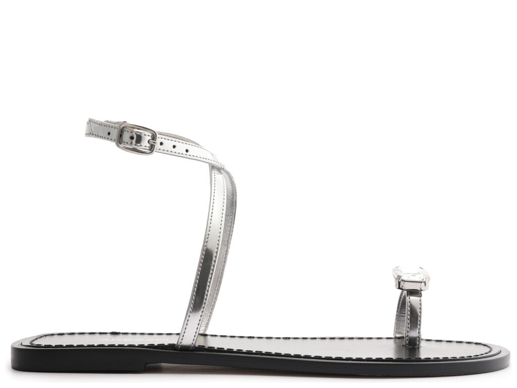 sandalia arezzo rasteira prata strass minimalista-1
