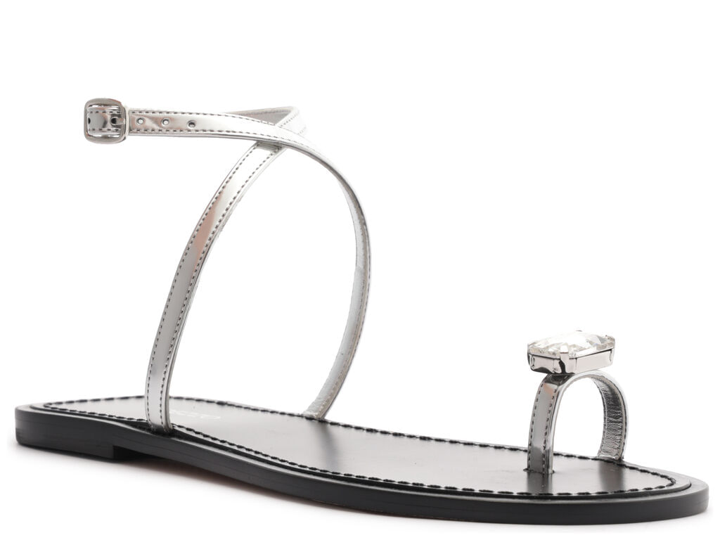 sandalia arezzo rasteira prata strass minimalista-2